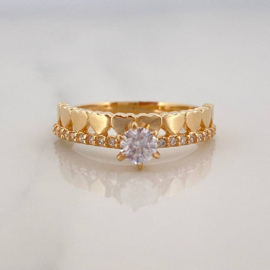 Solitaire Ring Heart Channel 2.45 g / T6 1/4 Yellow Gold 18K