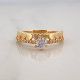 Solitaire Ring Heart Channel 2.45 g / T6 1/4 Yellow Gold 18K