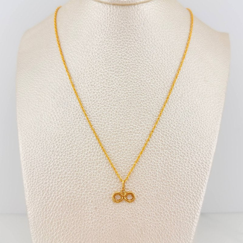 Rope Chain Set + Infinity Pendant / 1.4 gr / 19 3/4 in 18K Yellow Gold