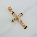 Dije Cruz Cristo 7.5 g / 2 in Dos Oros Amarillo Blanco 18K