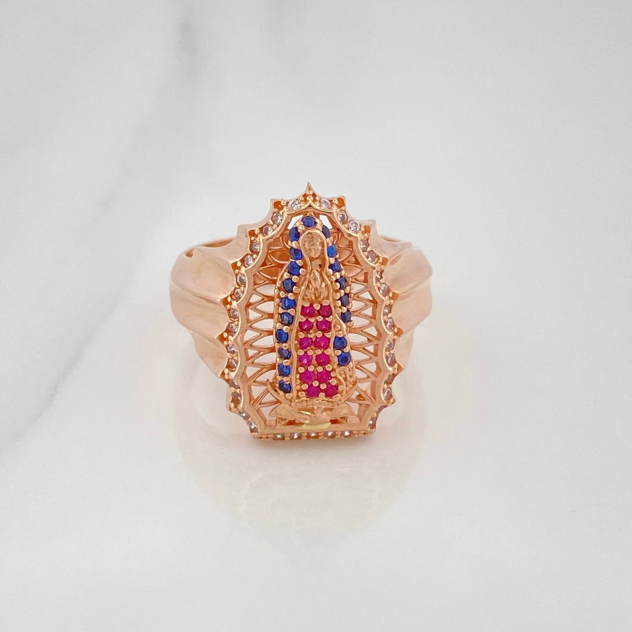 Our Lady of Guadalupe Ring 6.4 g / T7 1/2 18K Rose Gold