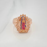 Our Lady of Guadalupe Ring 6.4 g / T7 1/2 18K Rose Gold