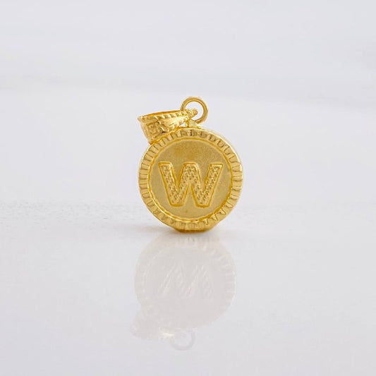 Pendant Circle Letter W 0.6g / 3/4 in Yellow Gold 18K