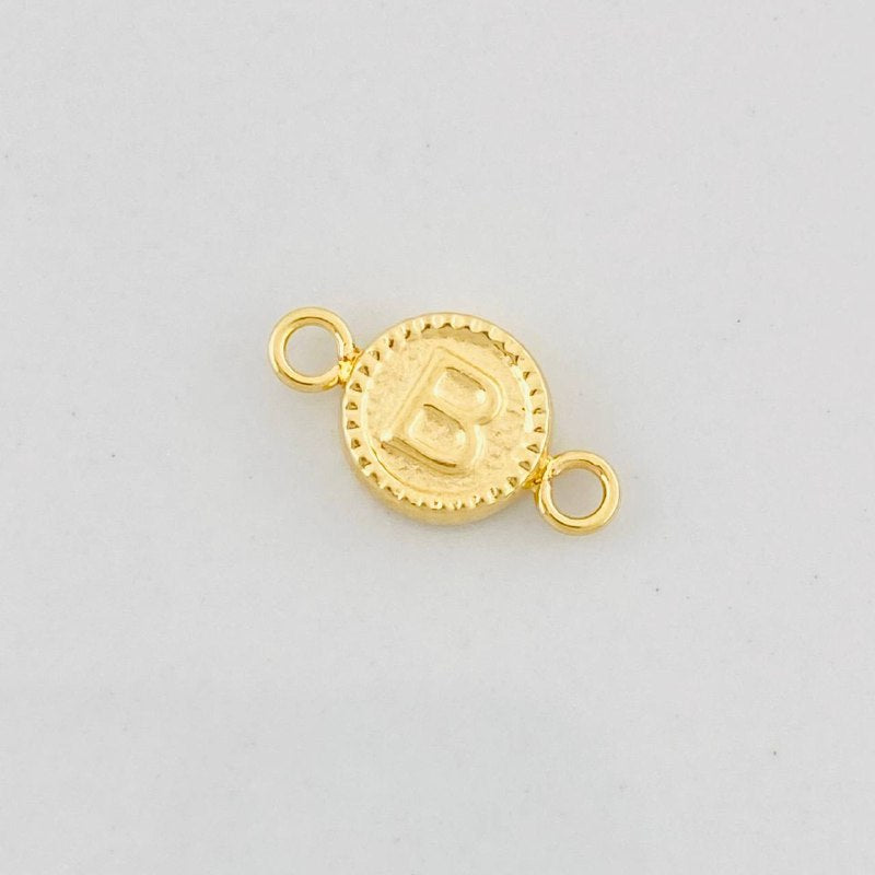 Charm Circle Letter B 0.45g / 1/2 in Yellow Gold 18K