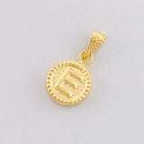Pendant Circle Letter E 0.4g / 1/2 in 18K Yellow Gold