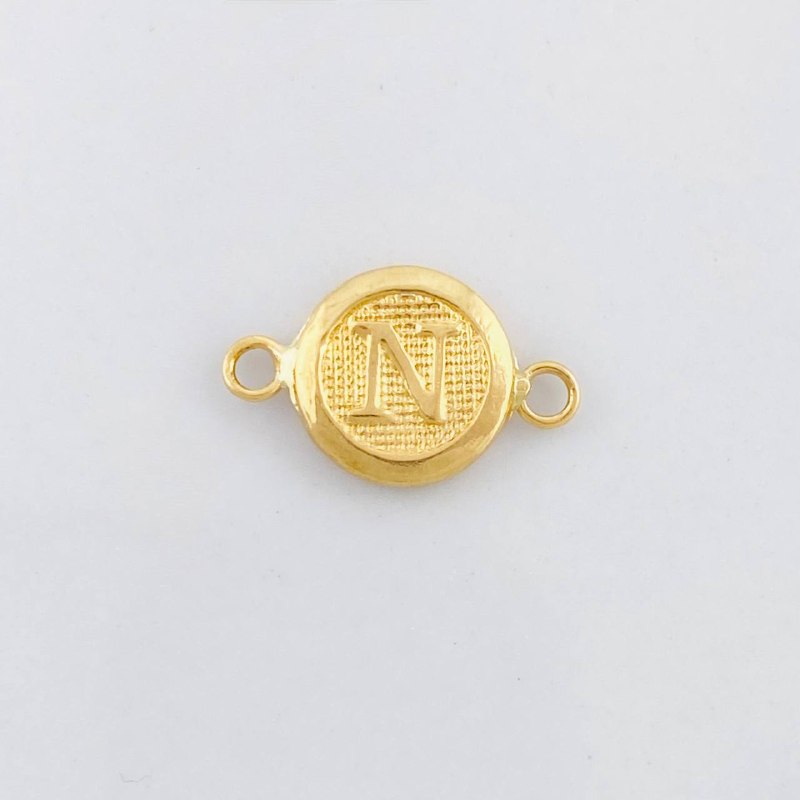 Herraje Circulo Letra N 0.4g / 1/2 in Oro Amarillo 18K