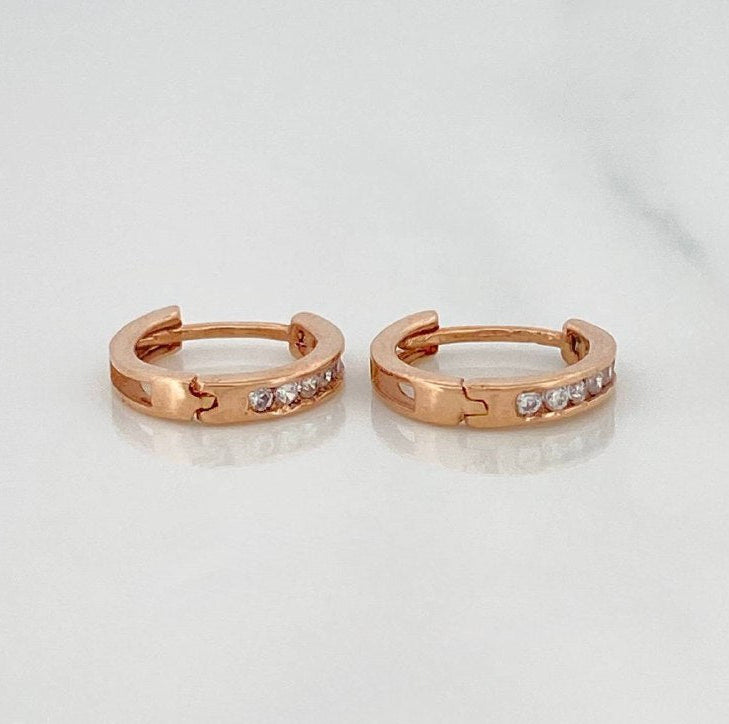 Candongas Carril 1.15 g / 1/2 in Oro Rosa 18K