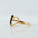 Heart Silhouette Ring 1.45 g / T5 3/4 Two-Tone Black Yellow 18K