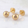 Topos Bola Lisa 0.95 g / in / 8 mm Oro Amarillo 18K