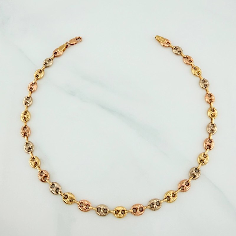 Anklet Gc 6.25 g / 10 1/2 in / 5.25 mm Three Golds 18K