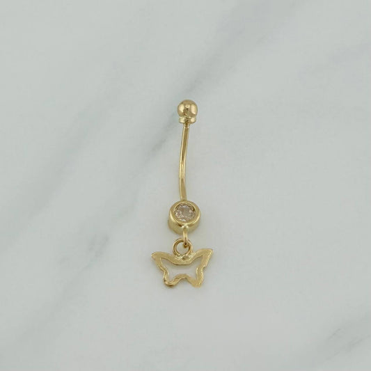 Navel Piercing Butterfly Pendant 0.7 g / 1 in 18K Yellow Gold