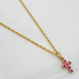 Singapore Chain Set + Cross Pendant / 1.65 gr / 20 in Yellow Gold 18K