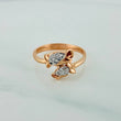 Anillo Rosas 2.7gr / T7 1/4 / 3/4 in / Dos Oros Blanco Rosa 18K $