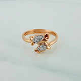 Anillo Rosas 2.7gr / T7 1/4 / 3/4 in / Dos Oros Blanco Rosa 18K $