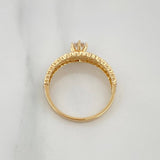 Solitaire Ring Channel Hearts 2.45 g / T6 1/4 Two Yellow White Gold 18K