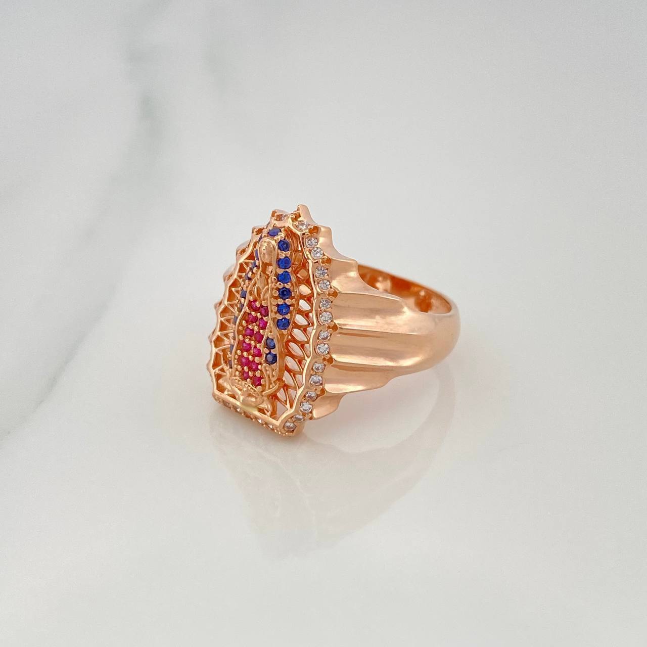 Our Lady of Guadalupe Ring 6.4 g / T7 1/2 18K Rose Gold