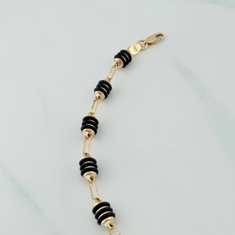 Rustic Barrel Anklet 6.15 g / 10 1/2 in / 4.3 mm 18K Yellow Gold