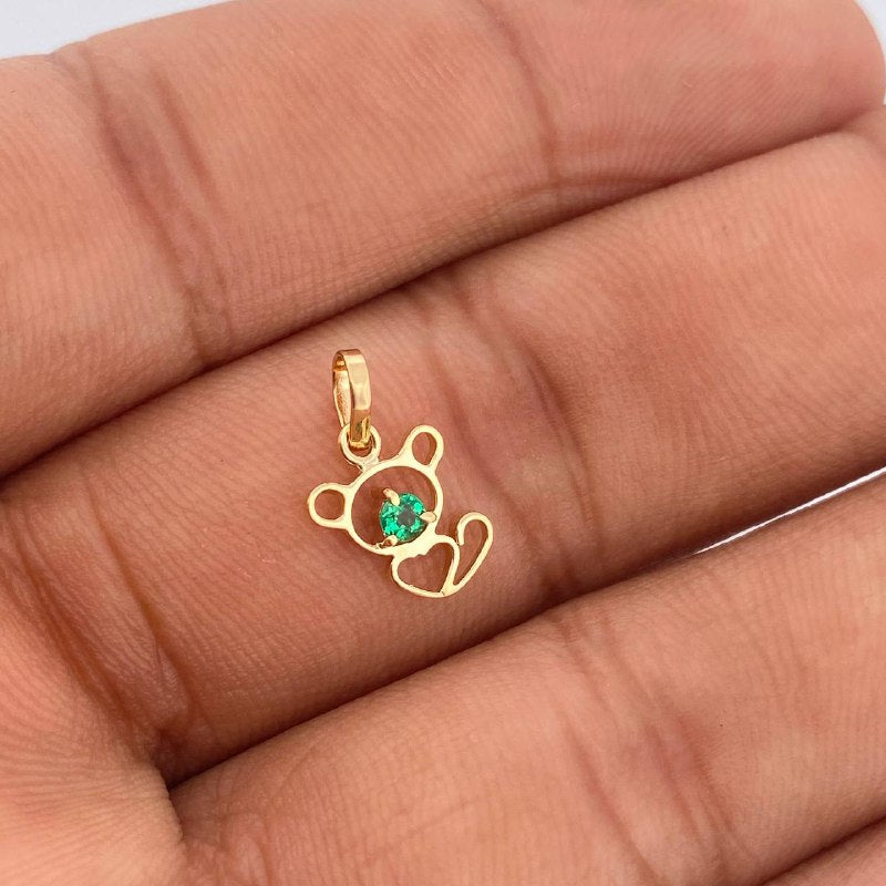 Monkey Silhouette Pendant 0.45gr / 0.5in / 18K Gold