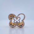 Butterfly Ring in Relief 5.1gr / Size 6 1/2 / Two-tone Yellow White 18K Gold &