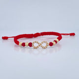 Red Woven Infinity Bracelet 1.45gr / 18K Gold &