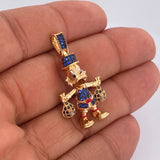 Pendant Duck Money Bags 5.9gr / 1.4in / Two Tone Yellow White 18K Gold