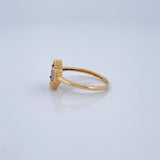 Clover Solitaire Ring 1.75gr / Size 5 3/4 / 18K Yellow Gold $