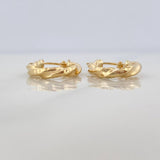 Hoop Earrings Milu Oval Striped 1.55 g / 3/4 in Yellow Gold 18K