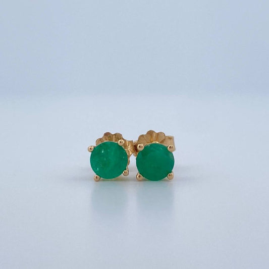 Topos Cuatro Garras Esmeralda 1gr / Oro Amarillo 18K +