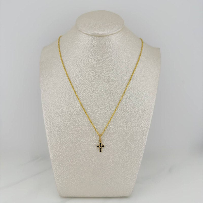 Set Cadena Lazo + Dije Cruz / 1,6 gr / 20 in Oro Amarillo 18K