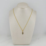 Set Cadena Lazo + Dije Cruz / 1,6 gr / 20 in Oro Amarillo 18K