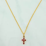 Set Cadena Lazo + Dije Cruz / 1,5 gr / 19 3/4 in Oro Amarillo 18K