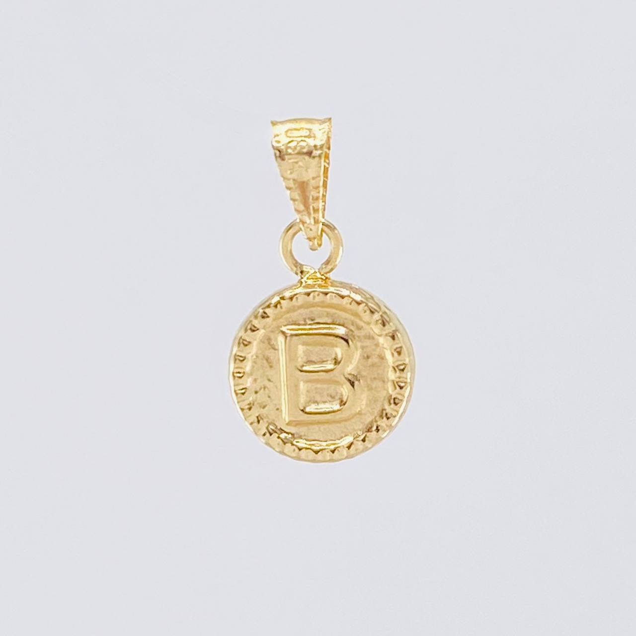 Pendant Circle Letter B 0.4g / 1/2 in Yellow Gold 18K