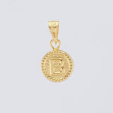 Pendant Circle Letter B 0.4g / 1/2 in Yellow Gold 18K