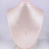 Mirror Flower Chain Set + Miraculous Virgin Pendant / 1.25g / 18 in Yellow Gold 18K
