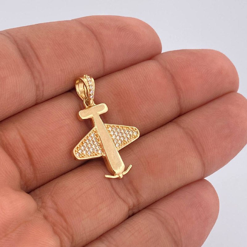 Pendant Airplane 2.75gr / 1.1in / 18K Gold $