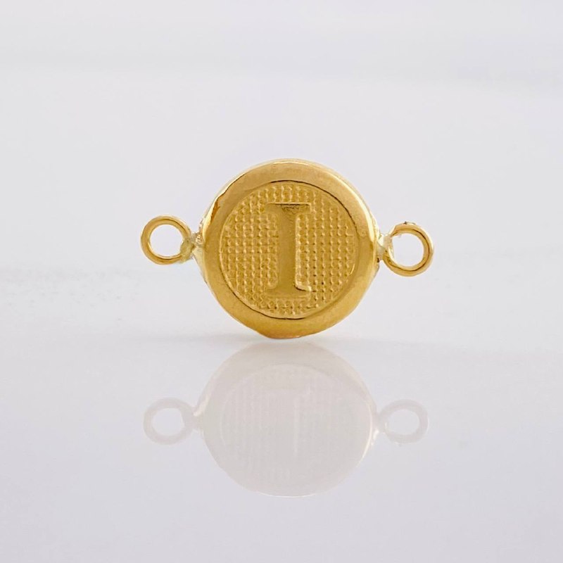 Herraje Circulo Letra I 0.4g / 1/2 in Oro Amarillo 18K