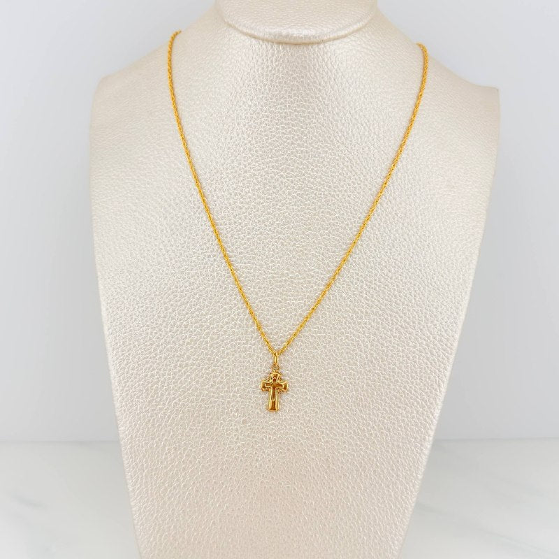 Rope Chain Set + Templar Cross Pendant / 1.35 gr / 17 3/4 in 18K Yellow Gold