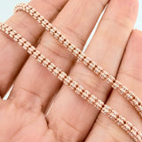 Ice Chain 24 g / 27 3/4 in / 3 mm Two-Tone White and Rose Gold 18K