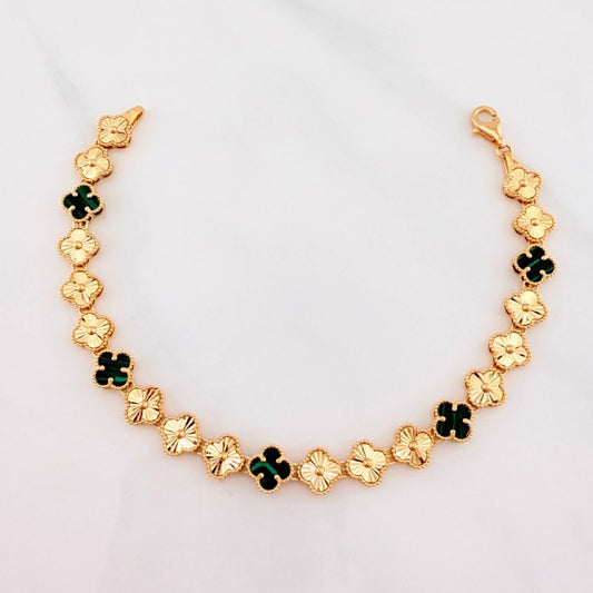 Clover Bracelet Diamond Cut 9.2 g / 7 in / 7.2 mm 18K Yellow Gold