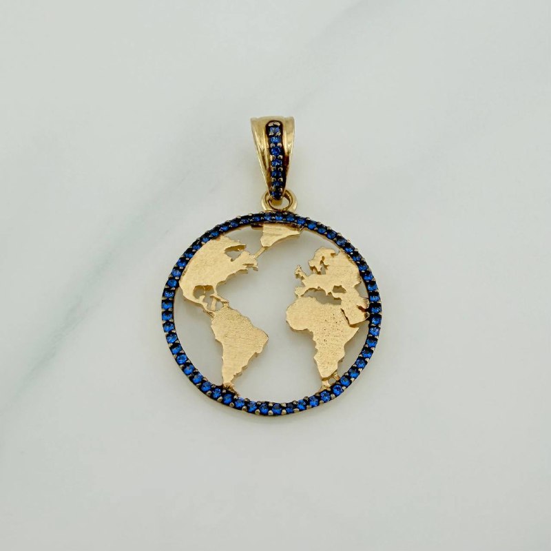Dije Silueta Tierra 3.4 g / 1 1/4 in Oro Amarillo 18K