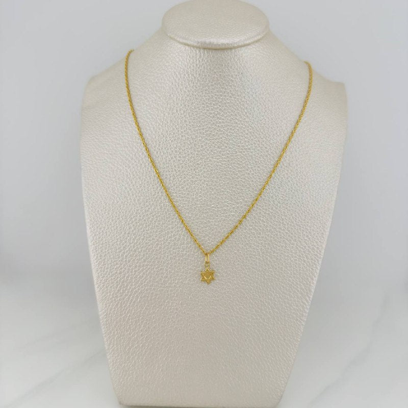 Rope Chain Set + Star of David Pendant / 1.2 gr / 17 3/4 in 18K Yellow Gold