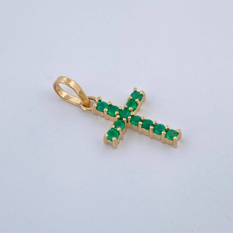 Pendant Tube Cross 0.55gr / 0.75in / 18K Gold
