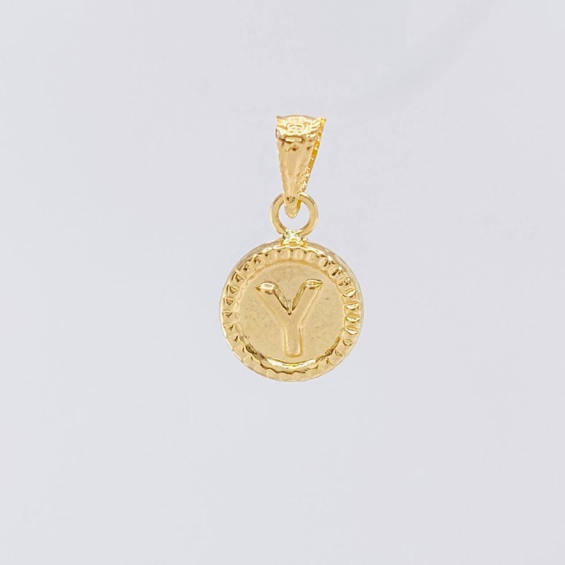 Dije Circulo Letra Y 0.4g / 1/2 in Oro Amarillo 18K