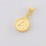Pendant Circle Letter A 0.4g / 1/2 in 18K Yellow Gold