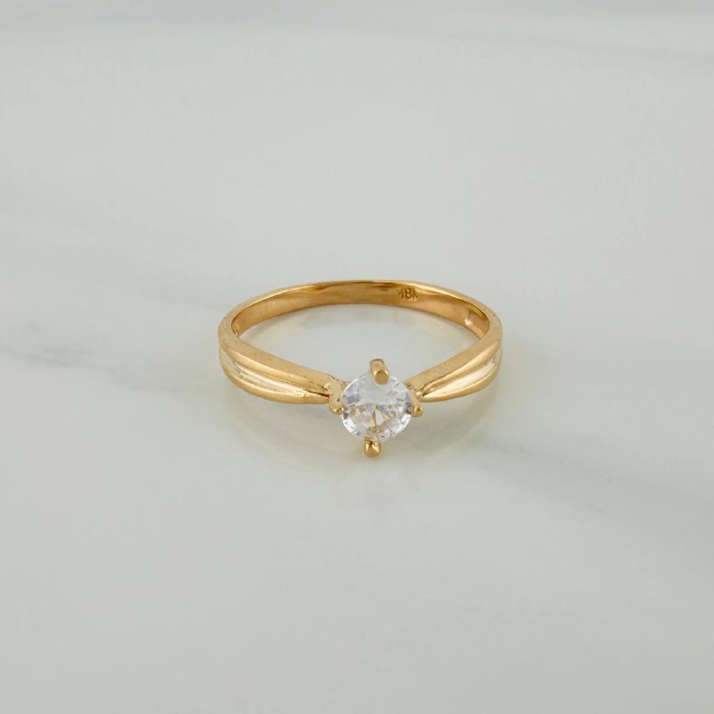 Anillo Solitario 1.5gr / T5 3/4 / 3/4 in / Oro Amarillo 18K $
