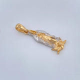 Dije Virgen Guadalupe 2.65gr / 3.1cm / Dos Oros Amarillo Blanco 18K $