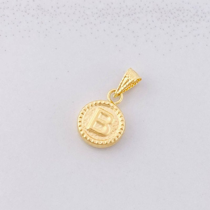 Dije Circulo Letra B 0.45g / 1/2 in Oro Amarillo 18K
