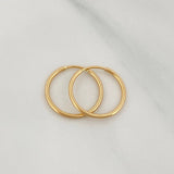 Hoop Earrings Smooth Ring 0.8 g / 3/4 in Yellow Gold 18K
