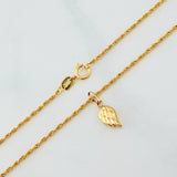 Set Cadena Lazo + Dije Ala / 1,15 gr / 17 3/4 in Oro Amarillo 18K
