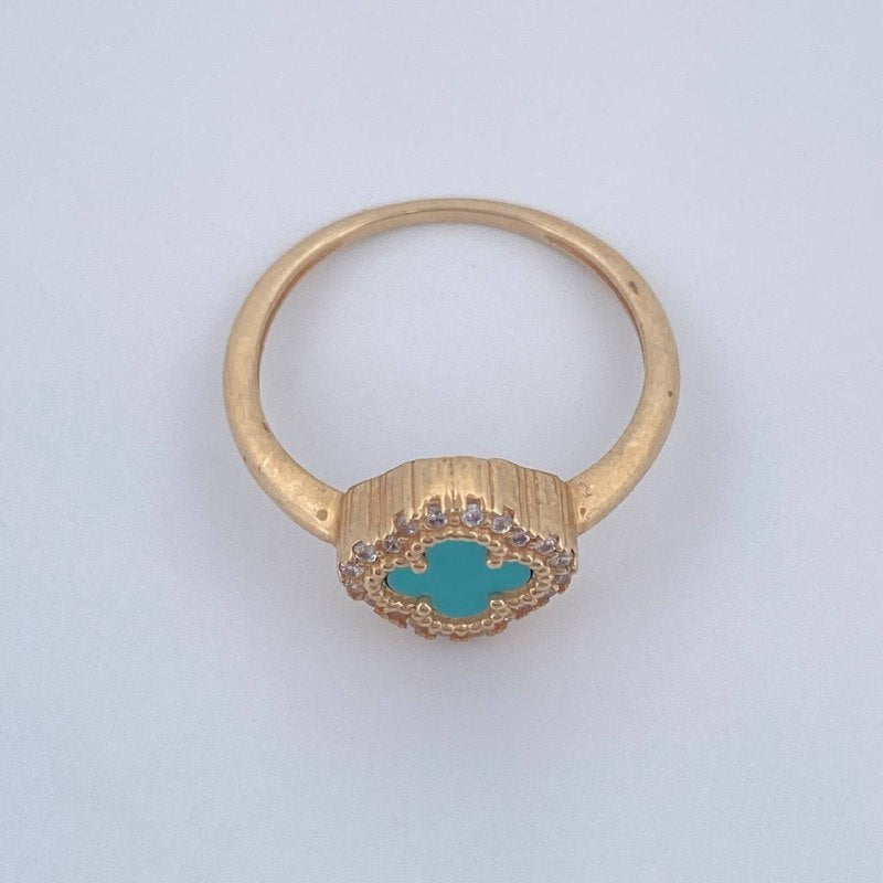 Anillo Trebol 2.75gr / T7 / Oro Amarillo 18K &